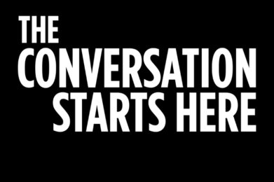 White text on black background reads, WELCOME TO TEMPLE EMANU-EL: THE CONVERSATION STARTS HERE in bold capital letters.