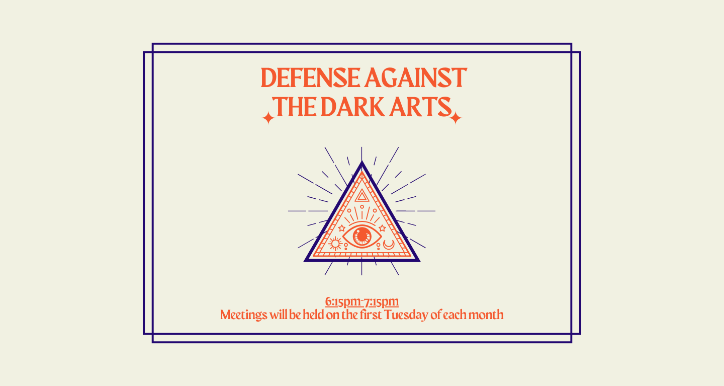 A triangle with an eye and decorative symbols; text reads: Exploring Spiritual Wisdom, with event details below.