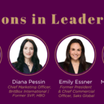 Four featured speakers for the Temple Emanu-El Lessons in Leadership event: David Hennes, Diana Pessin, Emily Essner, and Michael Streicker.